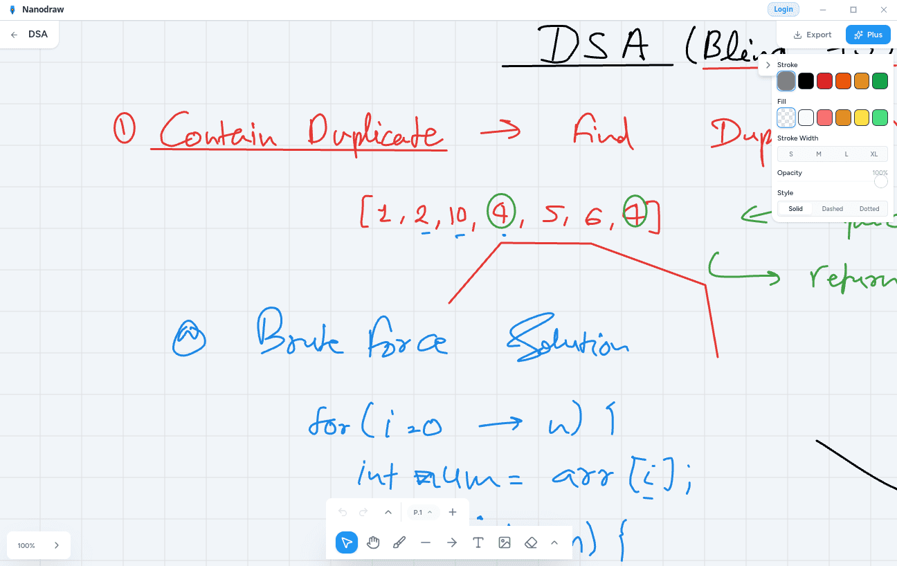 NanoDraw drawing library showing saved boards, page counts, and recent updates